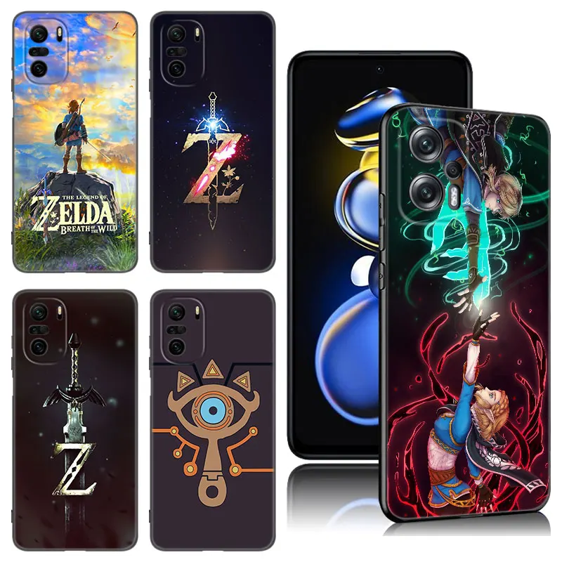 Game The L-Legend of Z-Zelda Black Silicone Phone Case For Xiaomi POCO X3 X4 NFC F4 GT F5 F6 M3 M4 M6 X5 X6 Pro 5G M5 C55 C65