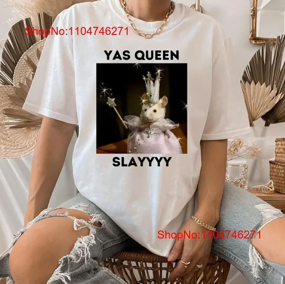 Yas Queen Slay Funny Rat T shirt gift for fans vintage Washed designer clothes Comfortable graphic Versatile Slightly