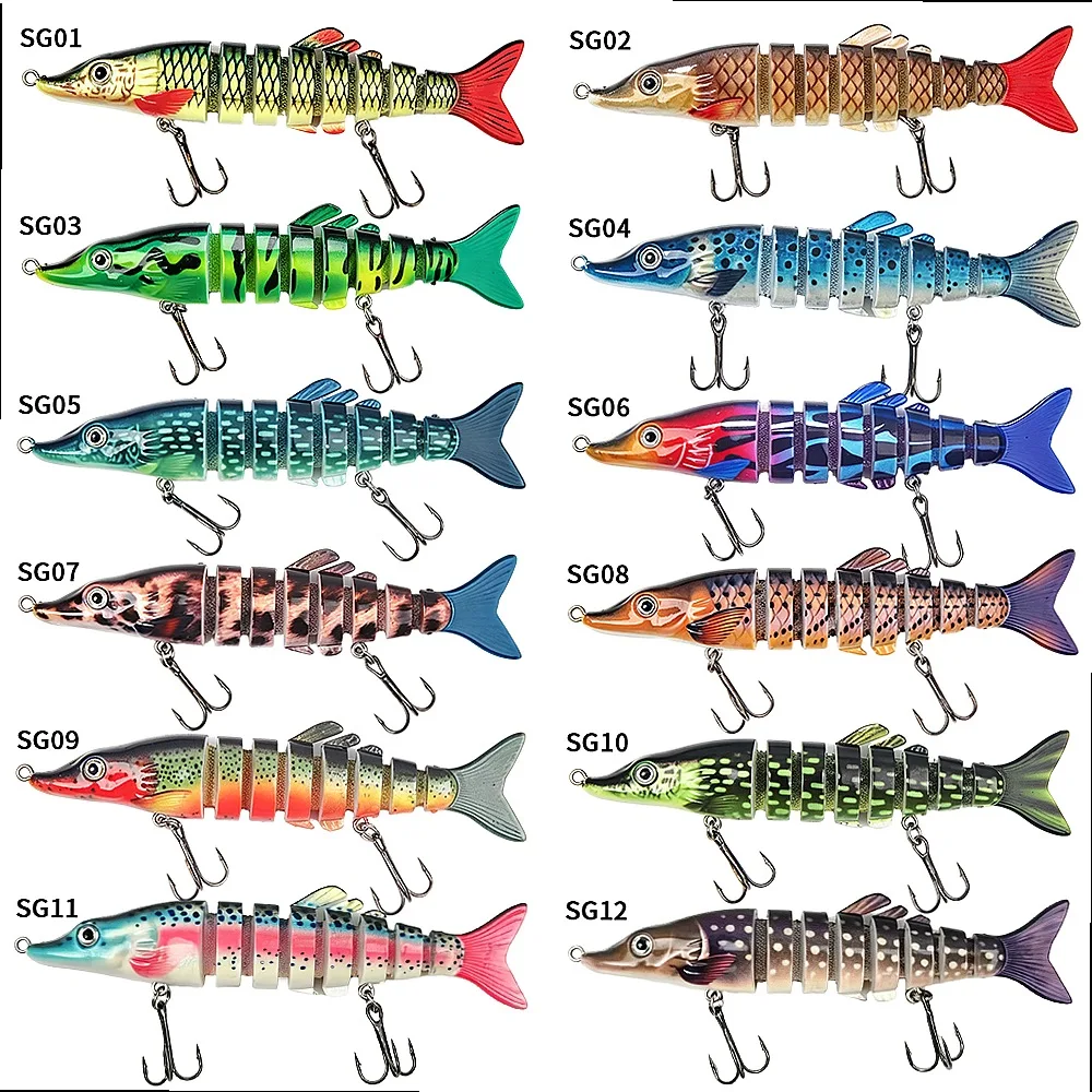 3pcs/5pcs Multi Jointed Swimbait 17g Slow Sinking Bionic Lures S Curve Freshwater Lake Bass Gear