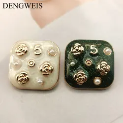6pcs Square Metal Buttons for Clothing Women Coat Button High-End Luxury DIY Handmade Accessories Decorative Designer Buttons