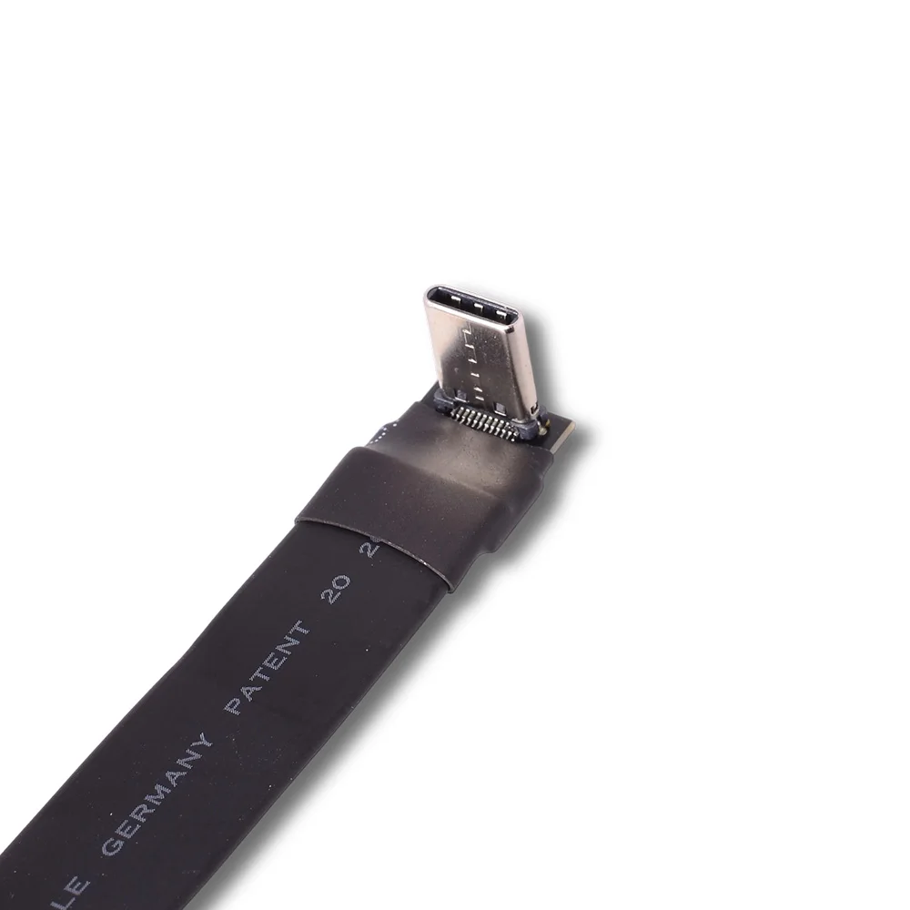 USB 3.2 Type C USB-C Gen2 X2 Flat Ribbon Cable 20G Fold 90 Angle Extender Data Sync Charge FPC FPV Aerial Photography Cord 20P