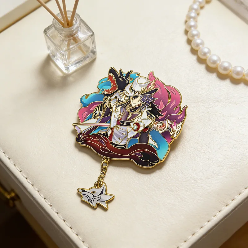 Honkai: Star Rail Hanser Silver Wolf LV.999 Ashveil Phainon Cosplay-Anstecker, Spielheld Khaslana, sechseckige Broschen, Anime-Deko – Detail 9