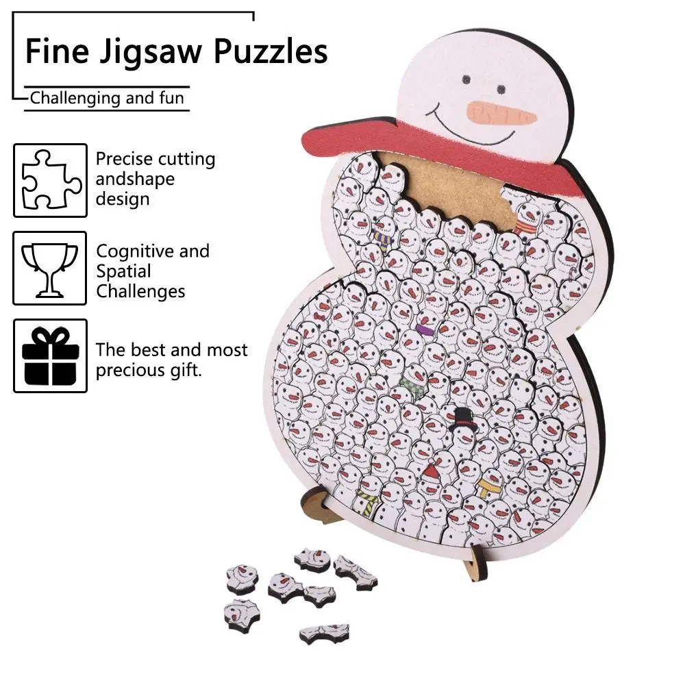 الإبداعية الكرتون القط على شكل لغز لغز خشبي خشبي بازل قطع الحيوان مكدسة لغز بازل قطع الزخرفية #3