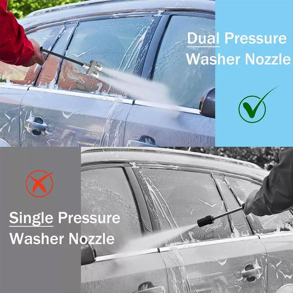 

Dual Nozzle Adapter Rod Quick Connect Double Spray Fitting Rotating Nozzles For High Pressure Washer Gun Car Cleaning Tools B9Q0