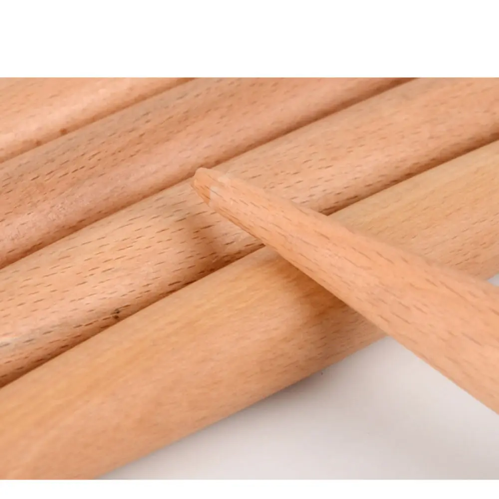 Solid Wood Rolling Pin Pointed Tip Handcrafted Dough Roller Reliable Kitchen Cooking Tool For Pastry Baking And Cooking