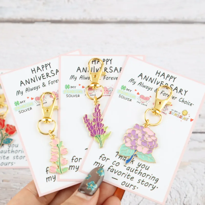 7pcs Romantic Sea Sunrise Series Keychain Set Happy Anniversary Card Men's fashion accessories，Girl Gift，Suitable for giving to