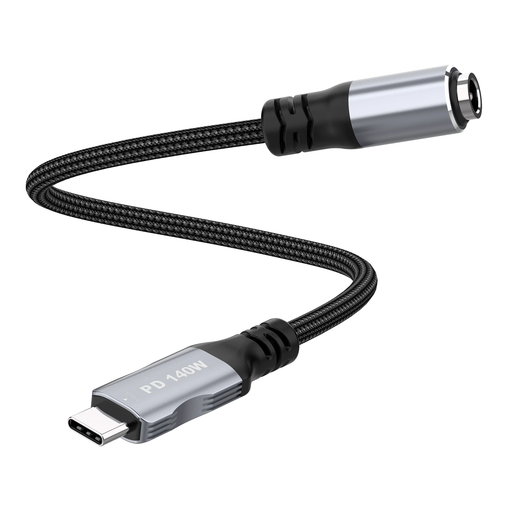 USB C-type male input DC 5.5 x 2.1mm female adapter extension cable, maximum140W, suitable for charging mobilephones and tablets