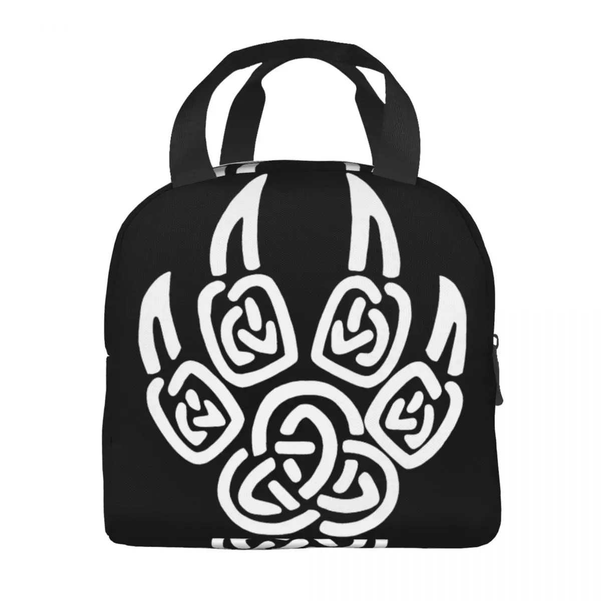 Czarna torba na lunch Viking Wolf Claws Unisex Przenośna lodówka Izolowane pudełko na lunch Pudełko na żywność Bento