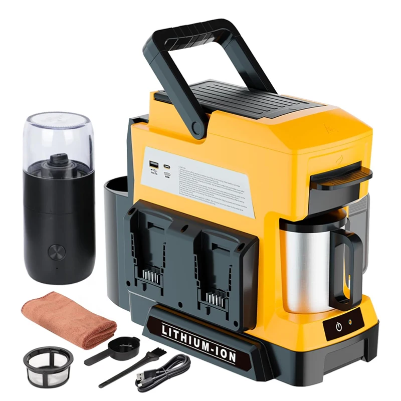Cordless Coffee Machine Outdoor Portable Coffee Maker ForDewalt 18V Lithium Battery 3 Brewing Options Camping Travel