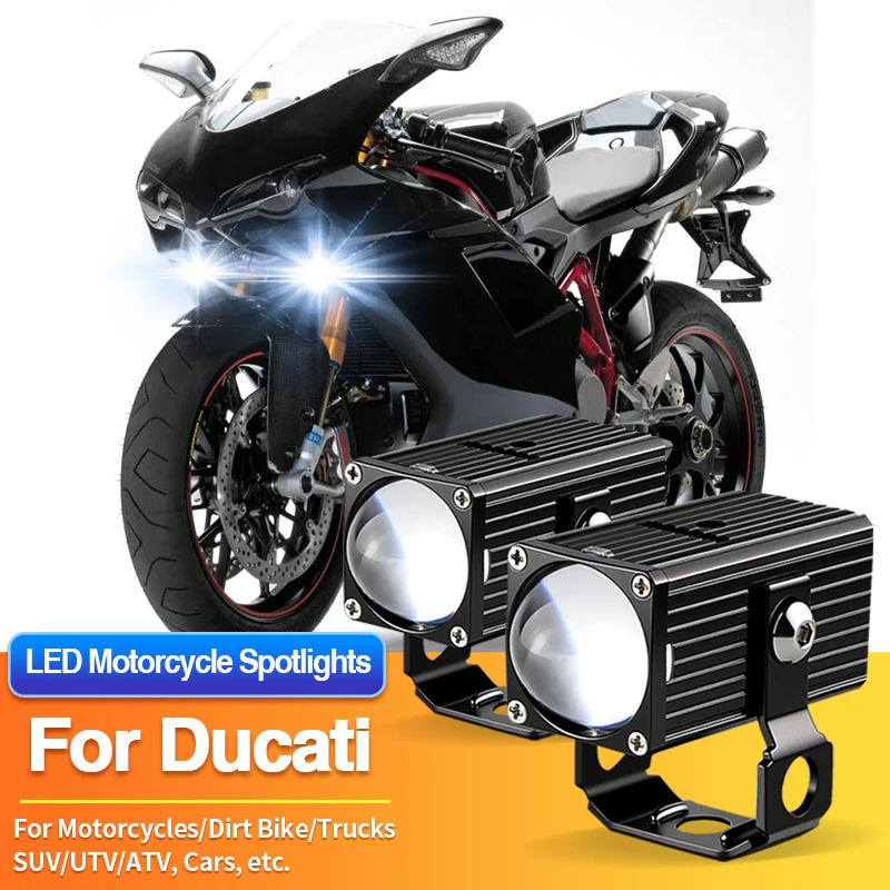 

1/2PC Universal Motorcycles Headlight LED Fog Light White Spotlights for Ducati 999S/1098/1098R/1098S/1198/1198R/1198S/1199