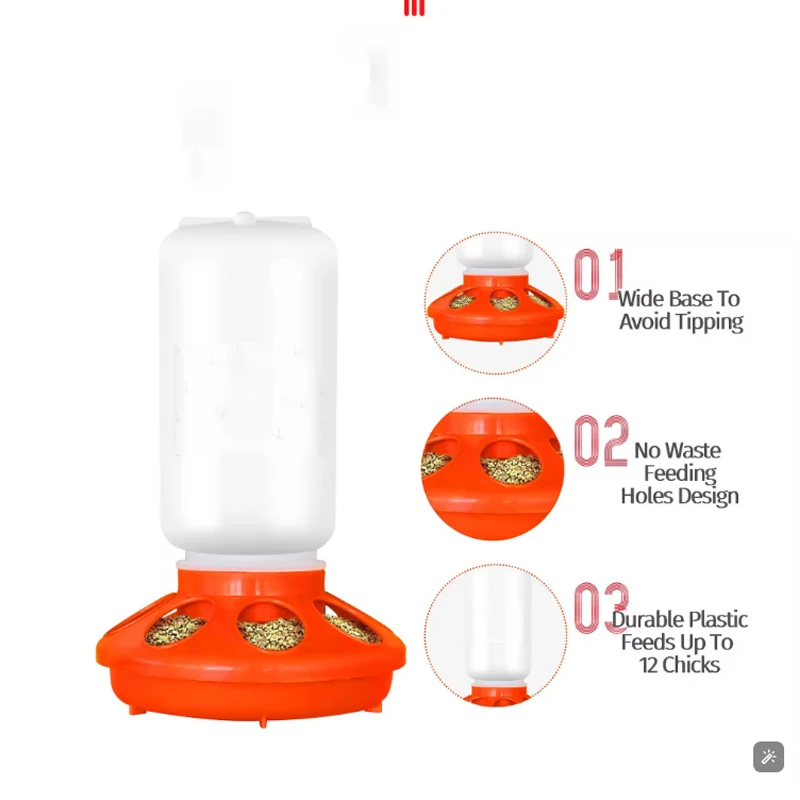Comedero para pollos con tapa con alimentador de red, equipo para pollos, cubo para alimentar, pollo, pato, ganso, cubo para comida