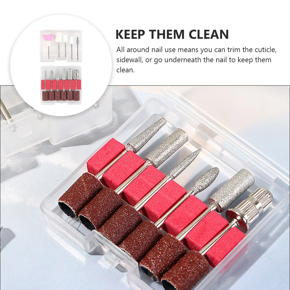 

11Pcs Nail Grinding Metal Nail Art Drill Bits Durable for Manicure Polishing File Accessories Round Cones Grinding