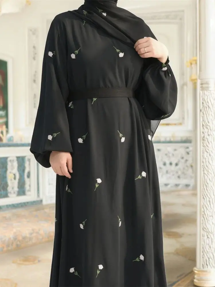 Black Muslim Kaftan Abaya Damen Dubai Arabic African Dresses Prayer Clothes Women Caftan Marocain Robe Femme Musulmane Vestidos