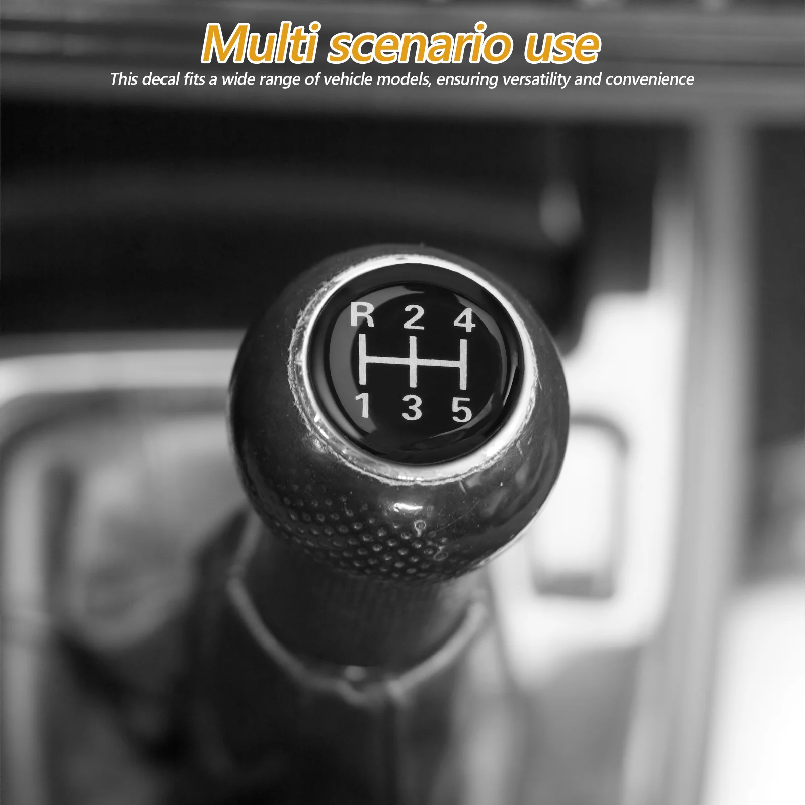 

Universal Gear Shift Sticker Manual Transmission Car Decal Round Knob Cover Cap Easy Install Durable Antislip Stylish