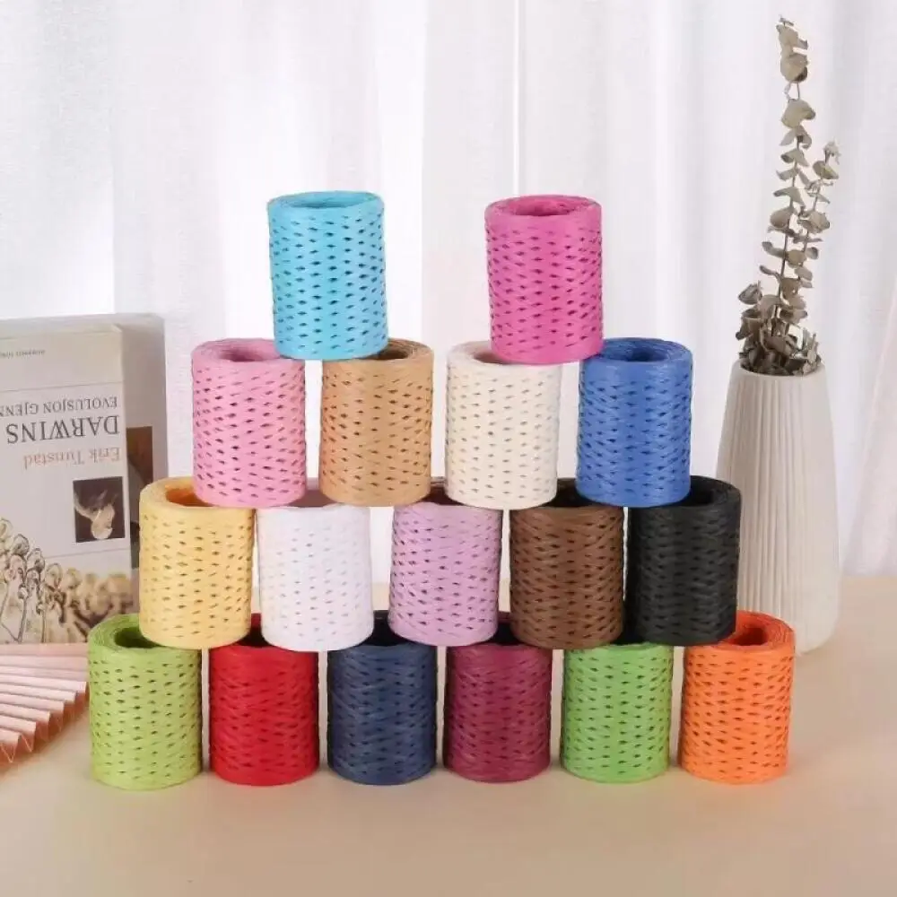 Natural Raffia Straw Yarn For Knitting Crocheting Paper Threads DIY Handmade Summer Sunhat Beach Bag Freeshipping