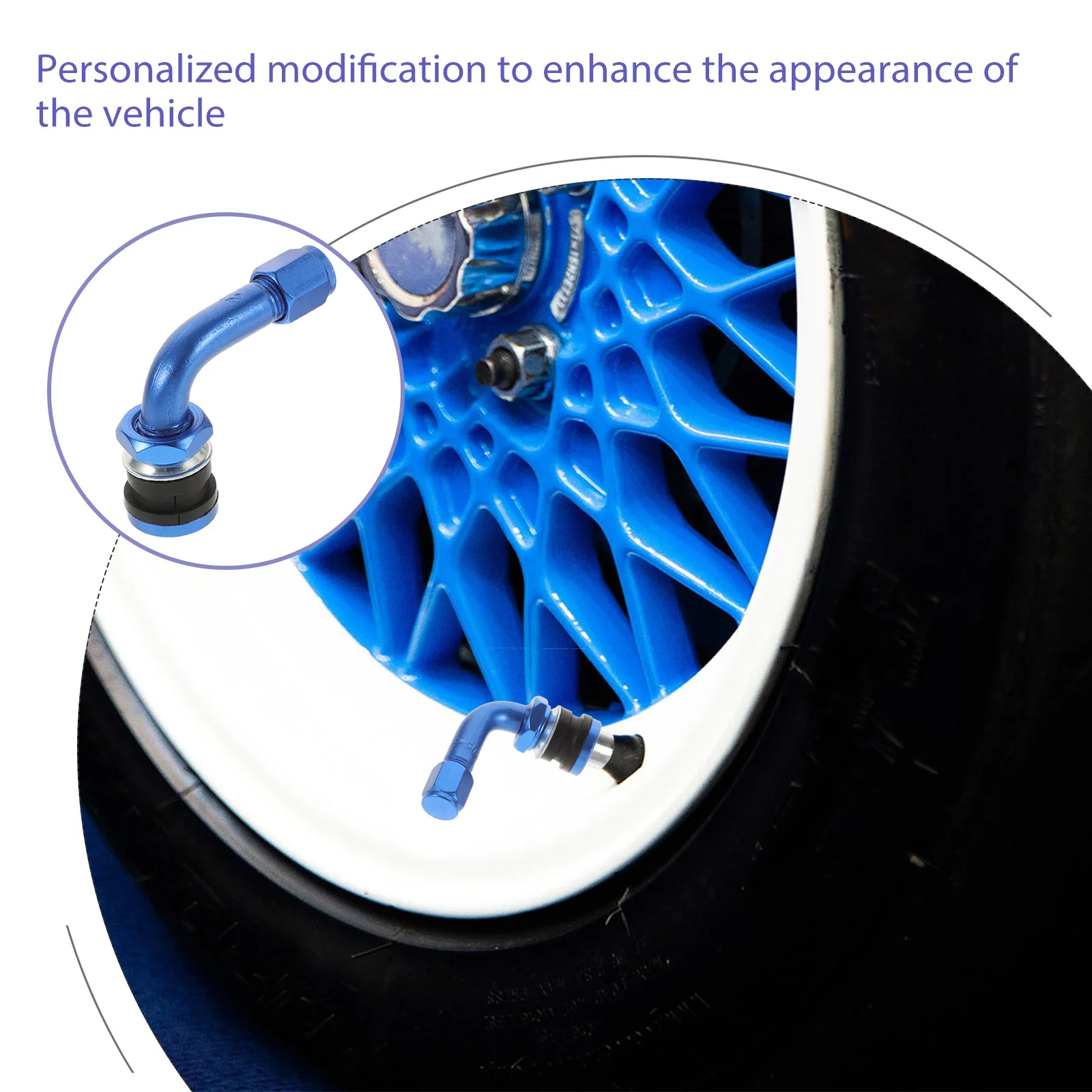 

4Pcs Motorcycle Valve Stems Aluminum Alloy Tubeless Leakproof Straight Design Replacement for Electric Bike Scooter