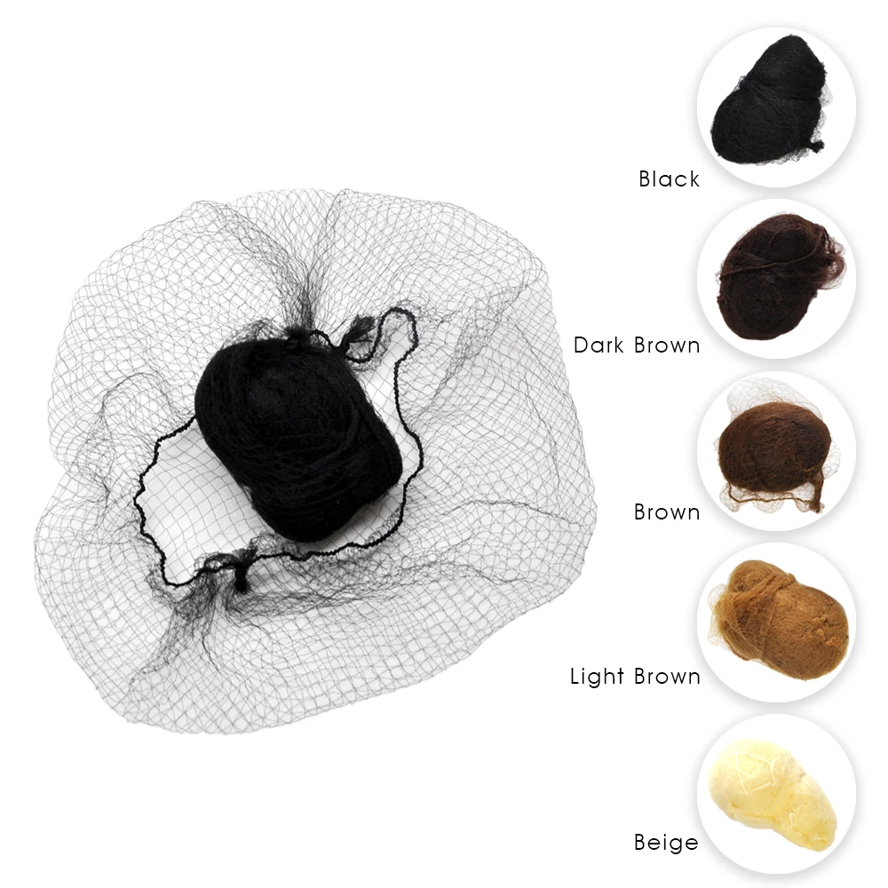 60pcs/lot Hair Styling Invisible Disposible Nylon Net Elastic Edge Mesh Hair Styling Hairnet Soft Lines for Dancing