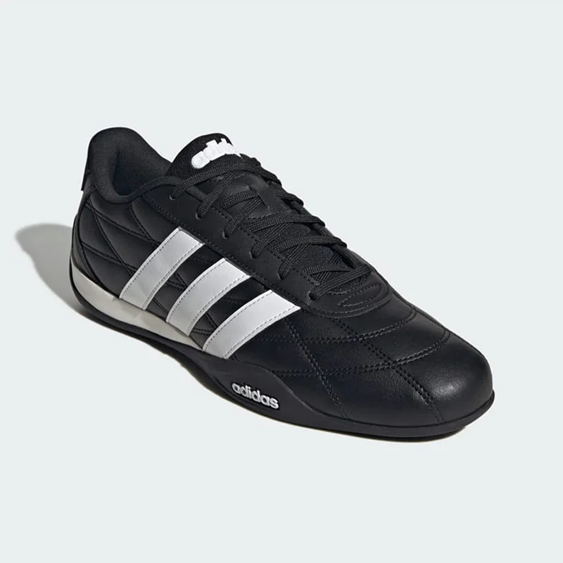 Adidas Men Women Classic Racing Style Casual Shoes JS2322 Black White Stripe Flat Low Cut Comfort Daily Trainers