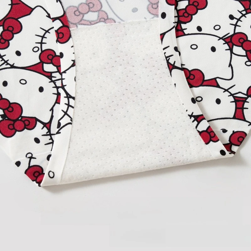 Personalizado sexy hello kitty dos desenhos animados g-string tanga para mulheres respirável estiramento kitty calcinha branca respirável cuecas menina roupa interior