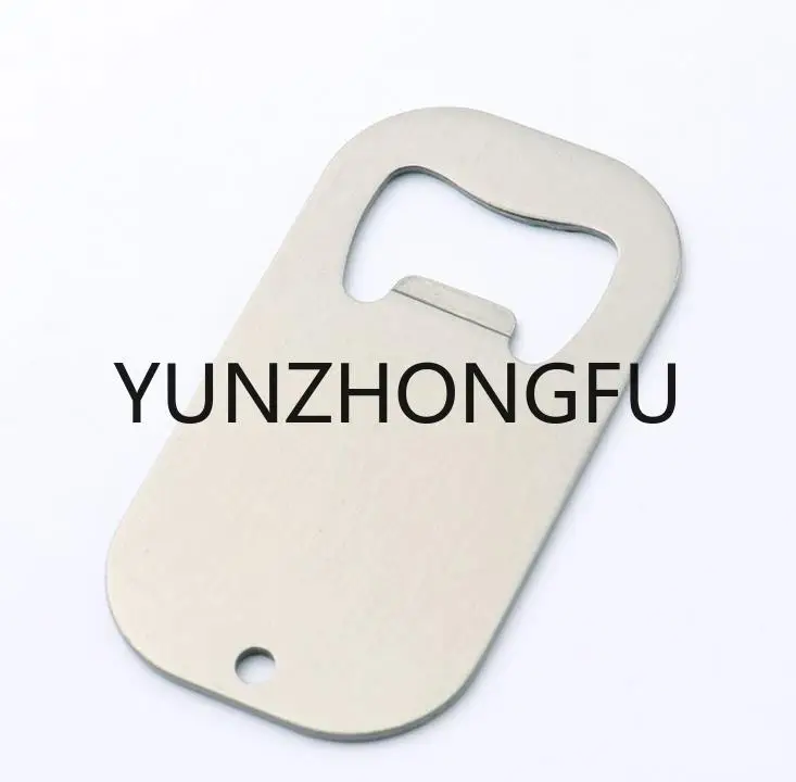 Sublimation Blank Beer Bottle Opener Corkscrew DIY Metal Silver Dog Tag Creative Gift Home Kitchen Tool SN1072