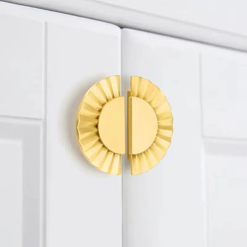 

4 шт., твердые латунные полукруглые мебельные ручки, ручки для ящиков, шкаф, шкаф, комод, дверные ручки для ТВ-шкафа