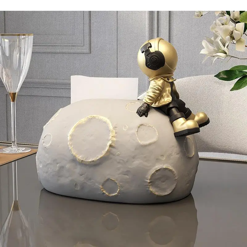 Astronaut Tissue Box Resin Napkin Boxes Paper Towel Holder Holders Ornament Storage