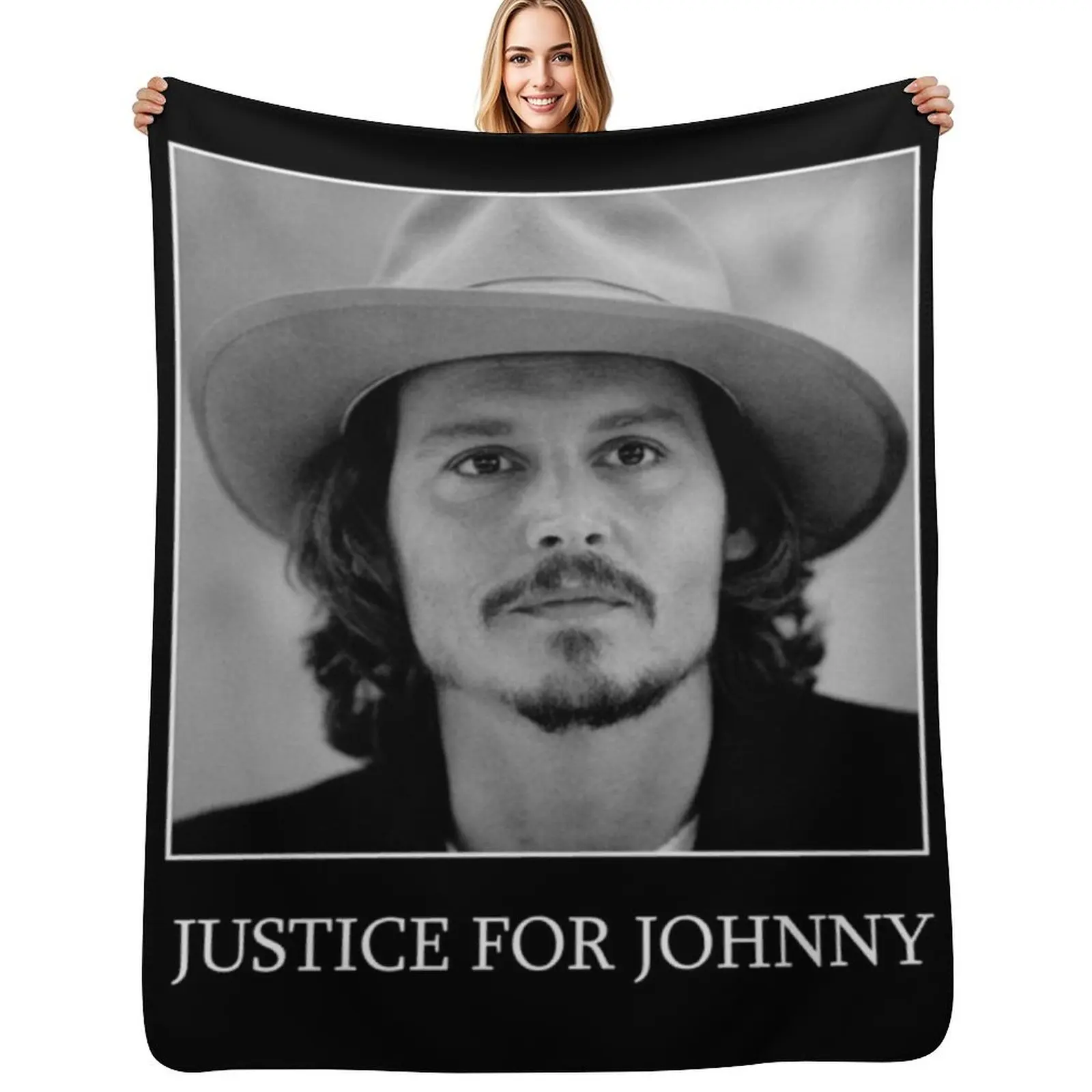 

Justice For Johnny Depp, Stand Johnny Depp Throw Blanket Anti Shedding Soft Fuzzy Blanket for Home