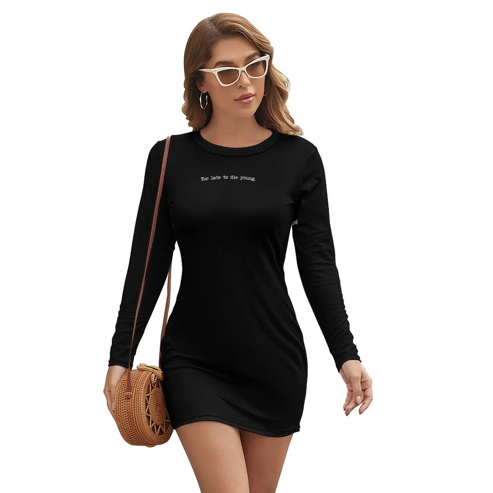 

TOO LATE TO DIE YOUNG Long-sleeved Dress summer dress womens 2024 dresses for women 2024