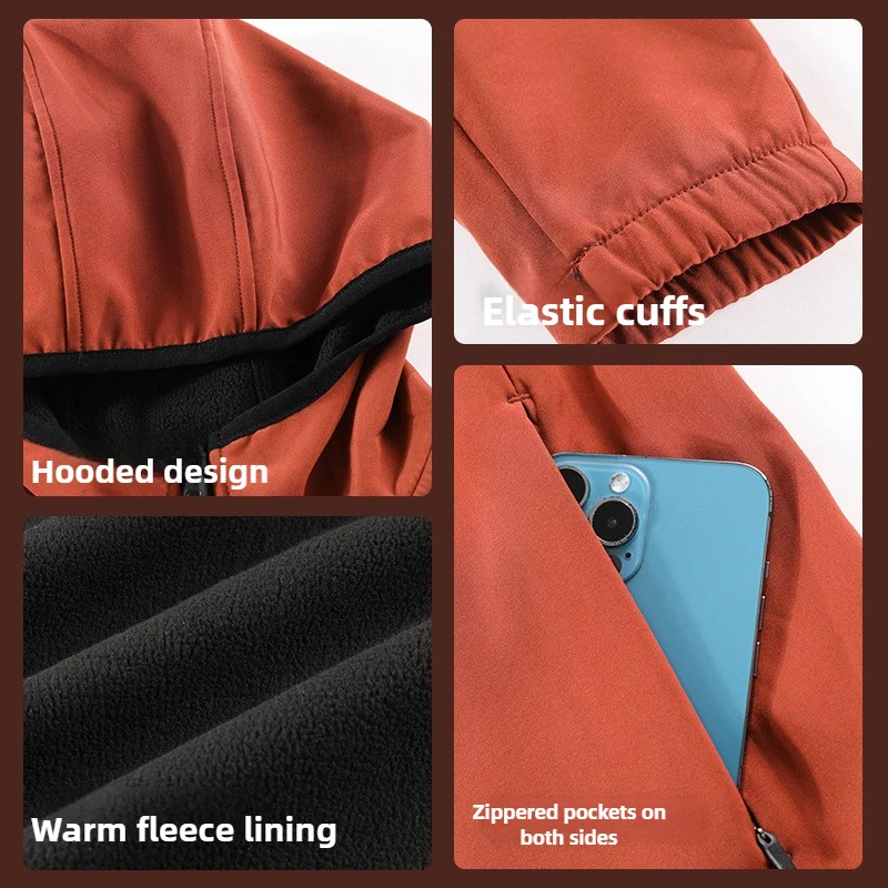 

Men's Winter Running Jacket Windproof Fleece Lined Softshell Training Coat Warm Athletic Outerwear