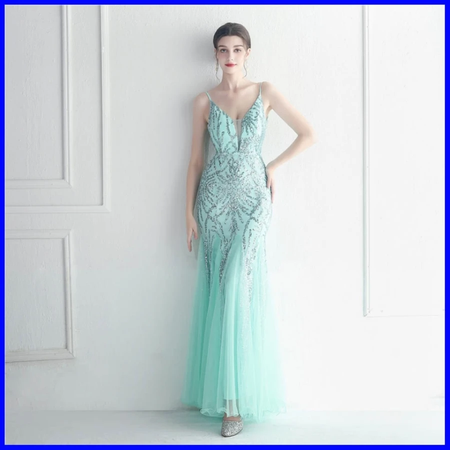 Sexy Long Evening Prom Gown Dr for Women Korean Par Dinner Sle Ladies Faionable Ele Dr 2025 Spring Collection