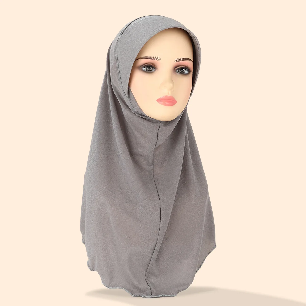 Malaysian Women Pullover Headscarf Star Sand Solid Color Hard Brim Bag Chin Hat Headscarf Women