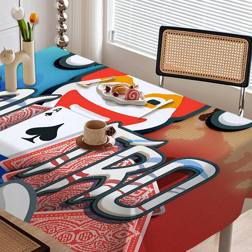 لعبة B-Balatro مفرش طاولة مستطيل ديكور للطاولات قابل لإعادة الاستخدام مقاوم للماء المطبخ طاولة طعام القماش عطلة الطرف الديكور #3