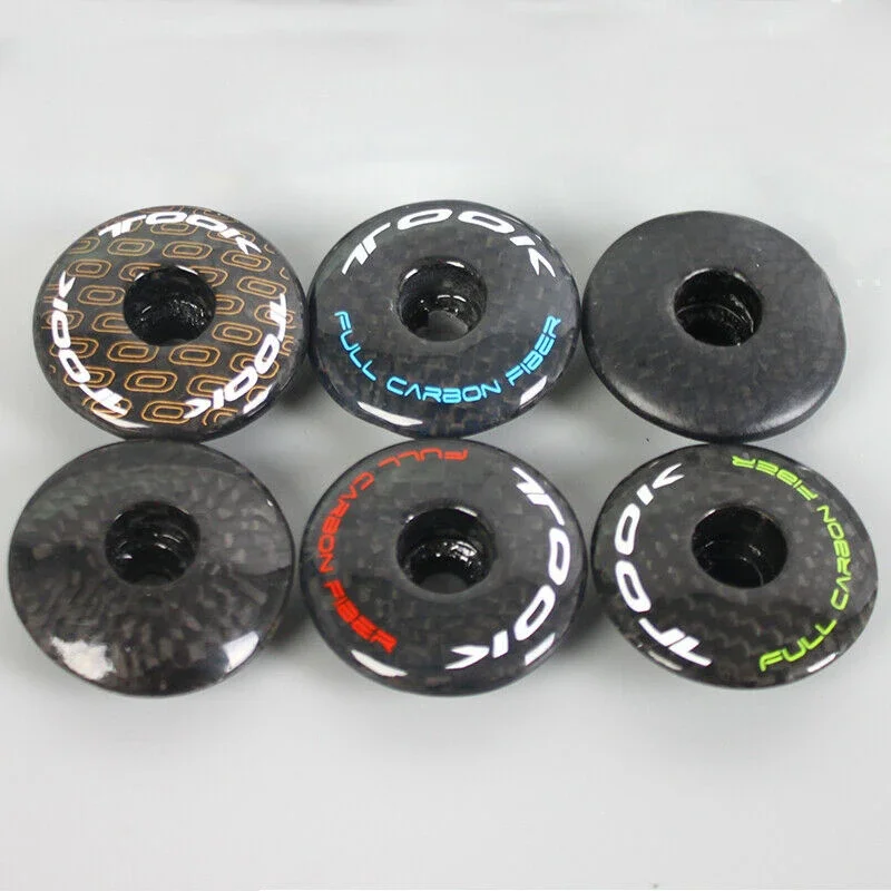 TOOK 3K Headset Stem Top Cap Carbon Fiber T800 MTB Road Mountain Bike Superlight Stem Headset Top Cap Cover Bolt for 1-1/8