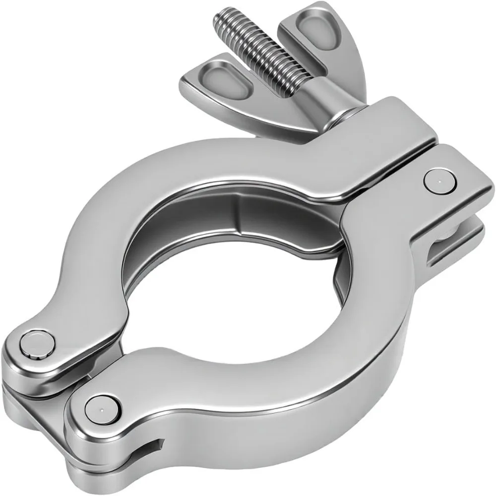 4PCS 304 Stainless Steel+Fluororubber Vacuum Clamp Centering O-Ring Wing Nut Design Wing Nut Clamp Silver+Black