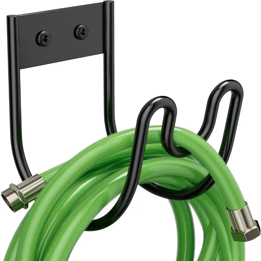 Durable Iron Metal Garden Hose Hanger Wall Mounted Easy Installation Garden Water Pipe Hook Water Hose Rack Outdoor Storage
