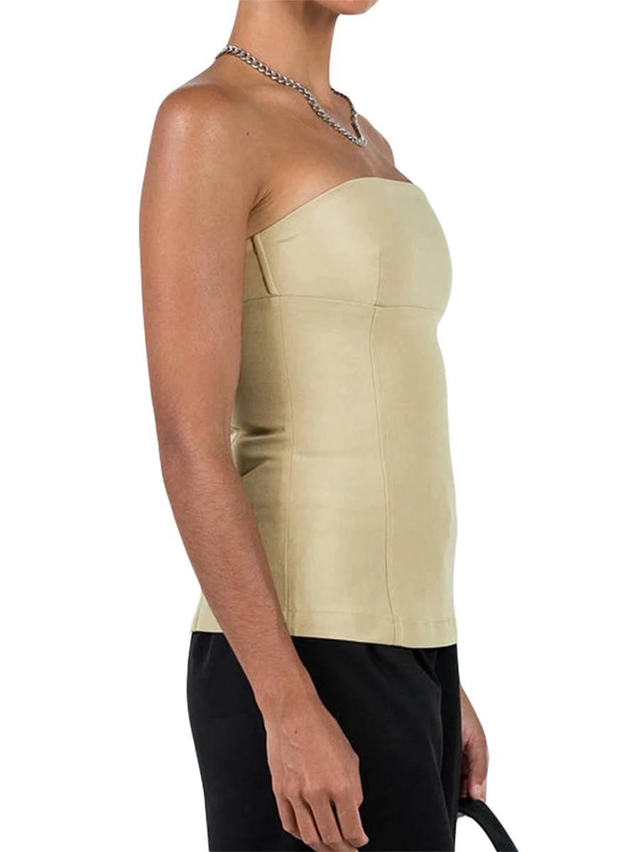 Elegante camicetta con spalle scoperte con maniche arricciate e dettaglio allacciatura sul davanti Camicia estiva chic da donna alla moda