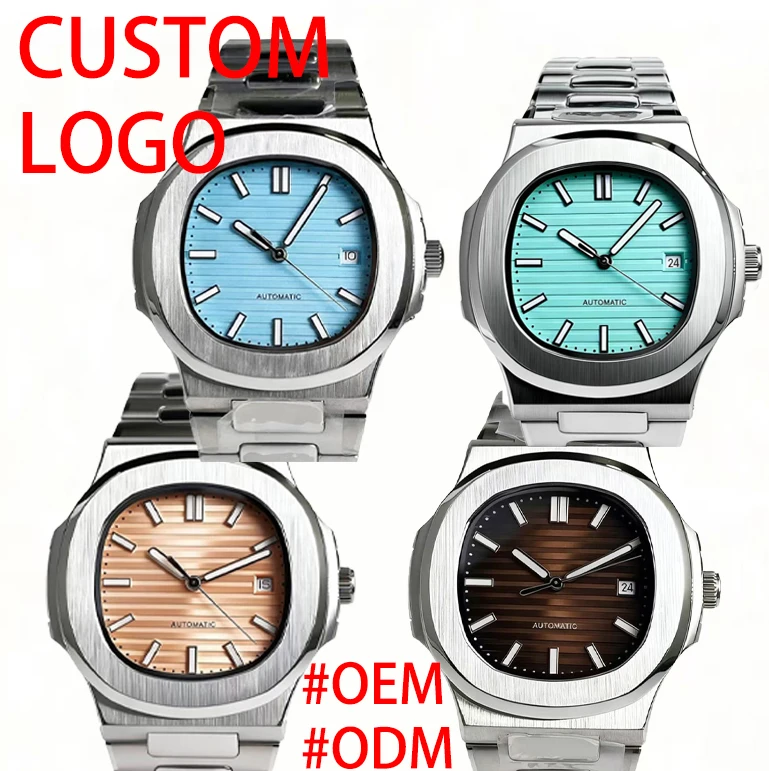 CUSTOM Logo Diy 42mm Square Watch 10Bar Waterproof 8215 316L Stainless Watches For Men Automatic Movement Mechanical Watches