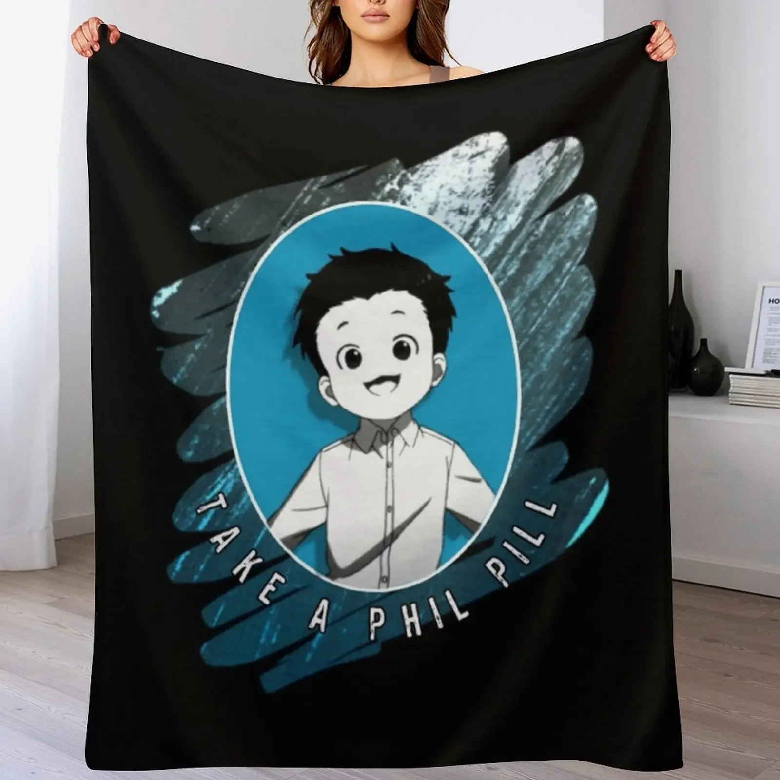 

The Promised Neverland Phil Throw Blanket christmas gifts Kid'S blankets and throws Beautifuls Blankets
