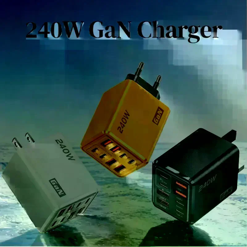 Aliexpress 8 In 1 Fast Charging Phone Charger Power Adapter 240W GaN USB C Charger Type C EU/US/UK Plug Wall Charger For Phone 1Pcs - Aliexpress Deal