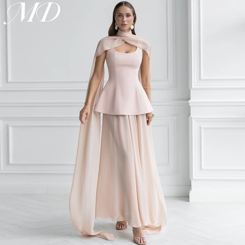 

MD Elegant Square Collar Evening Gown Dress Mermaid Scarf Sleeveless Saudi Arabia Prom Down فستان حفلة موسيقية customised 2025