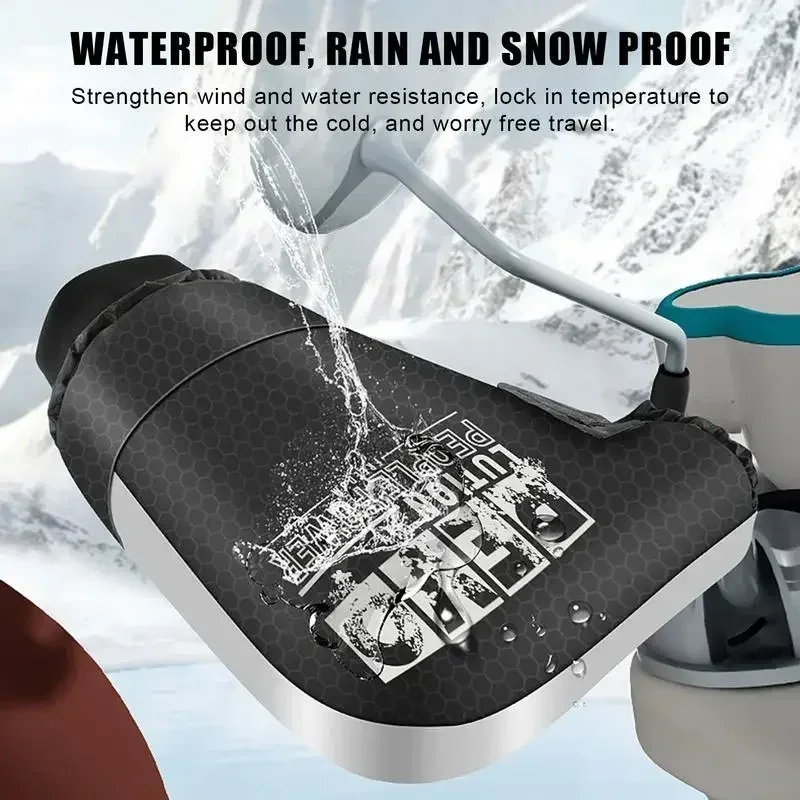 1 Pair Winter Motorcycle Gloves Windproof Cycling Handlebar Muffs Waterproof Handle Bar Mitts Snowmobile E-Bike Thermal Gloves