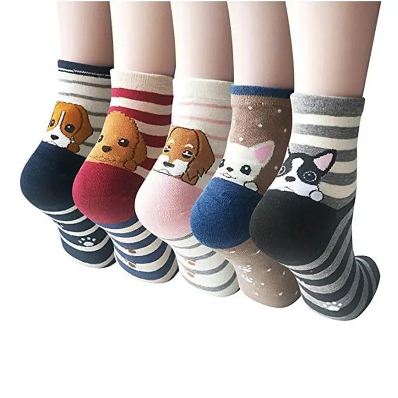 Cute New 2026 Casual Daily Socks Unisex 100 Percent Cotton Dog Art Painting Socks Cute Animal Funny Cool Socks Random Color