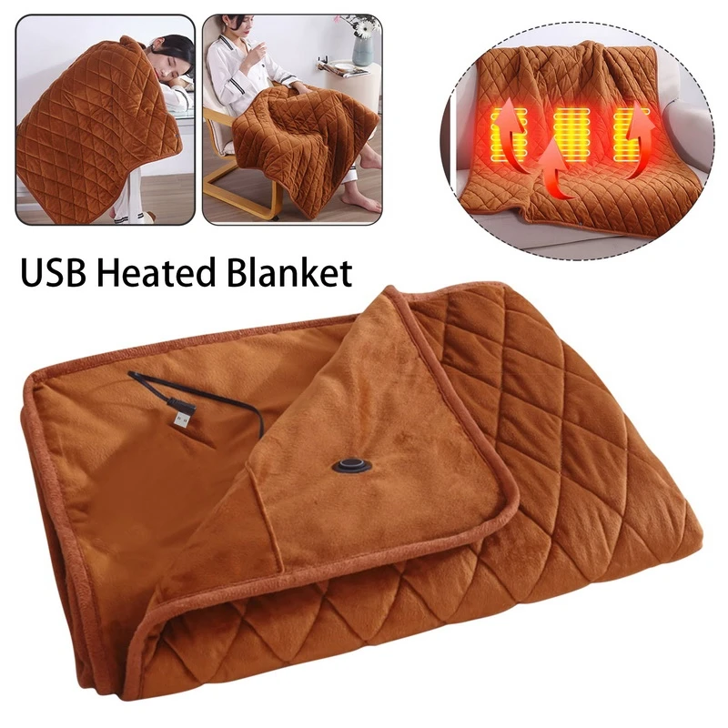 Blanket Powered By Power Bank Winter Bed Warmer USB Heated Blankets Body Thicker Heater Bed Warmer Machine Light Grey-B Durable