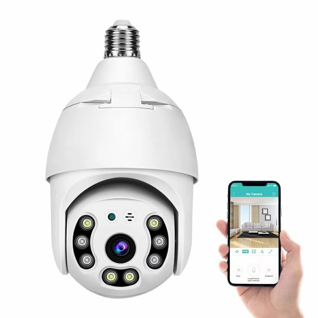 

3MP 1296P Yilot APP E27 Lamp Head Socket Wireless PTZ IP Dome Camera Full Color Night Vision Home Security CCTV Monitor