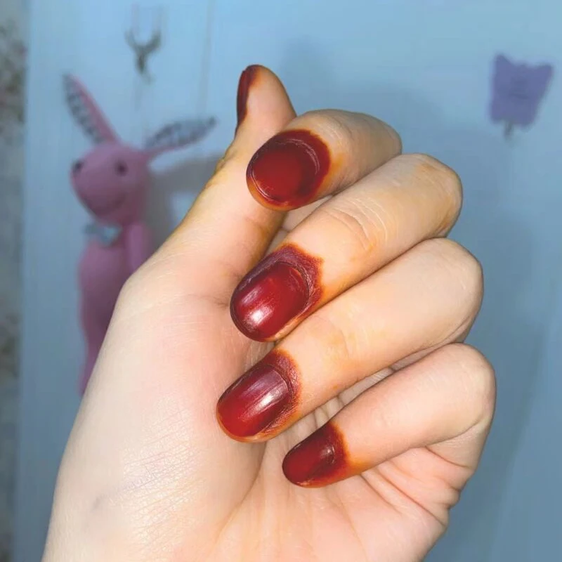 30g Weinrot Schwarz Natürliches Pflanzen-Henna-Pulver mit Werkzeugen Nagelfärben Farbe Langlebiger Glanz für Männer Frauen