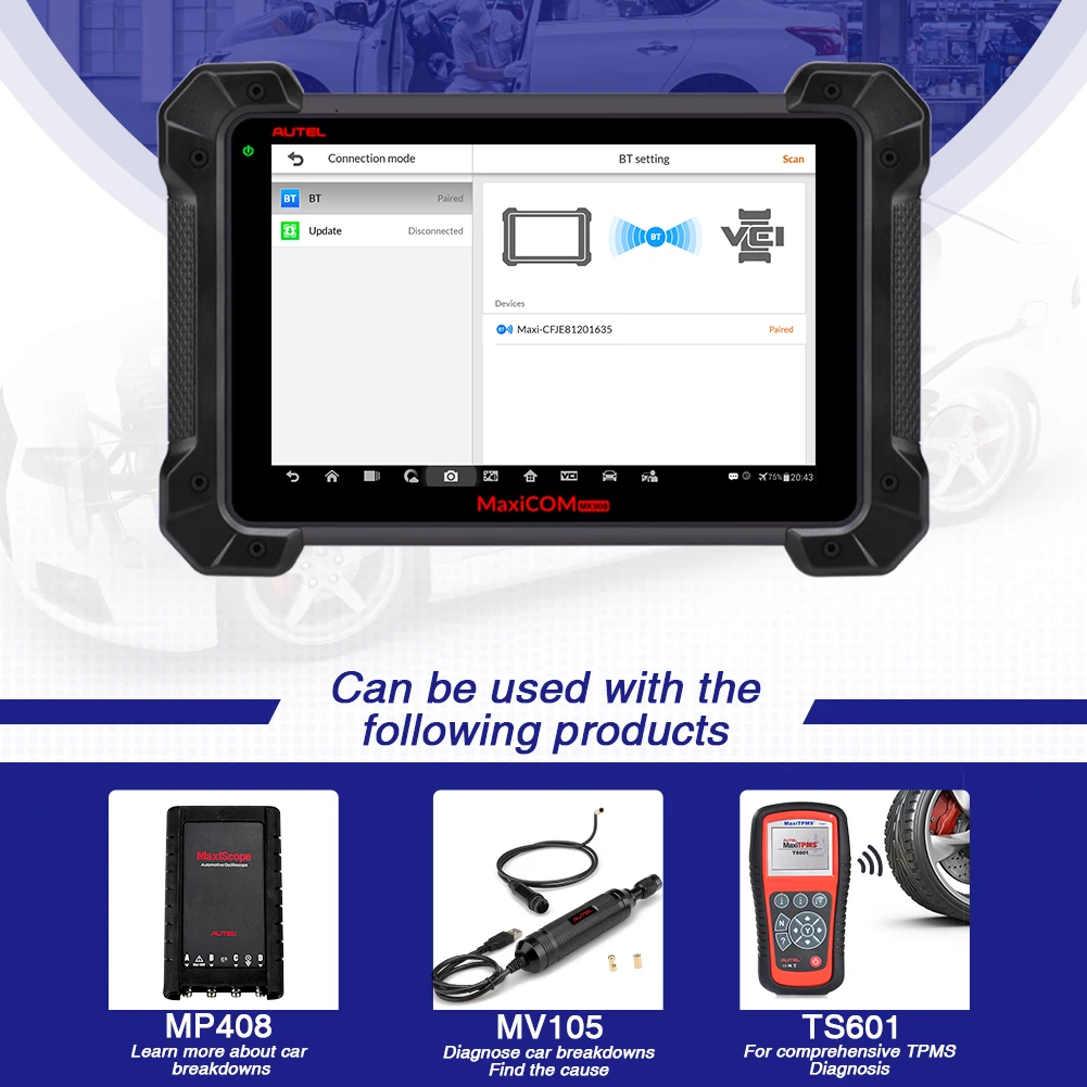 2022 obd2 autel maxicom mk908pro maxipro maxysis 12v/24 scanner prices tool box trade diagnostic tool