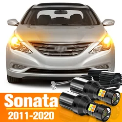 2pcs Dual Mode LED Turn Signal+Daytime Running Light DRL Accessories For Hyundai Sonata 6 7 8 2011-2020 2015 2016 2018 2019