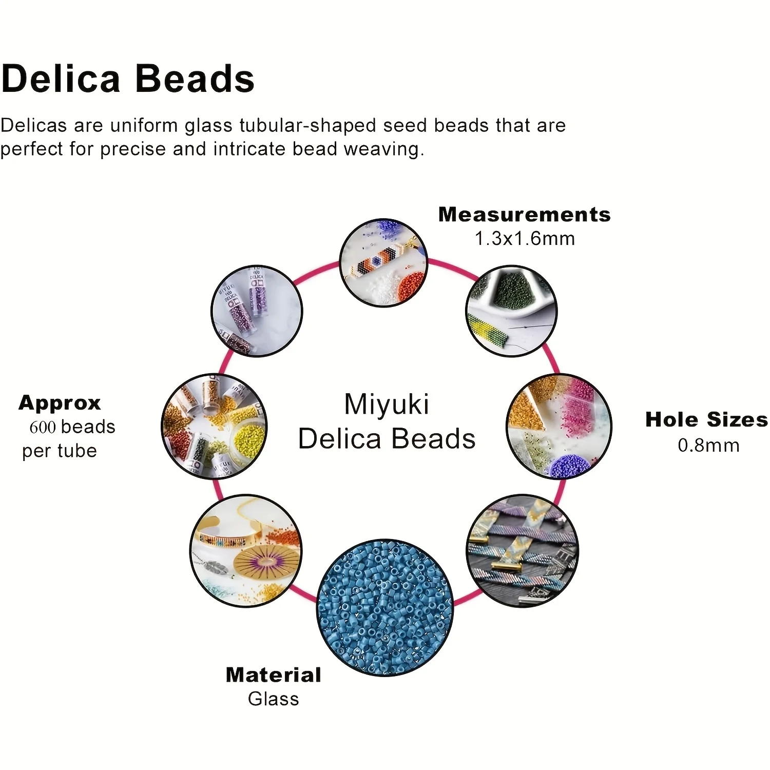 BEADIFUL 10g/2000pcs MIYUKI DELICA BEADS 11/0 - Sakura Pink Series Japan Glass Seed Beads for DIY Earrings & Jewelry Craft - view 3