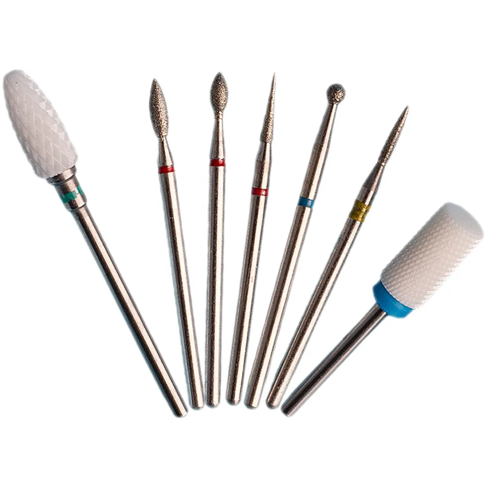 

Набор из 7 высокопроизводительных фрез для маникюра из карбида вольфрама для удаления кутикулы, обработки акриловых ногтей и шлифовки гель-лака