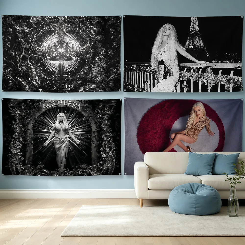 Singer C-Christina Aguilera Flag Polyester Banner Flags For Party Club Outdoor Interior Wall Paper Decoration Banner Fans Gift